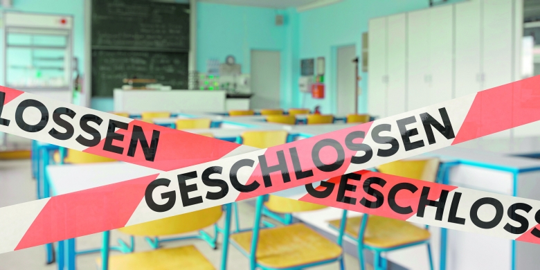 In Pandemiezeiten in Deutschland keine Seltenheit: Schule geschlossen