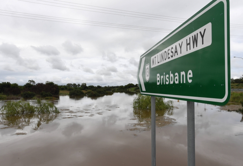 Weizenernte vernichtet: Überflutete Landschaft im ostaustralischen Queensland nach den heftigen Niederschlägen des vergangenen Novembers