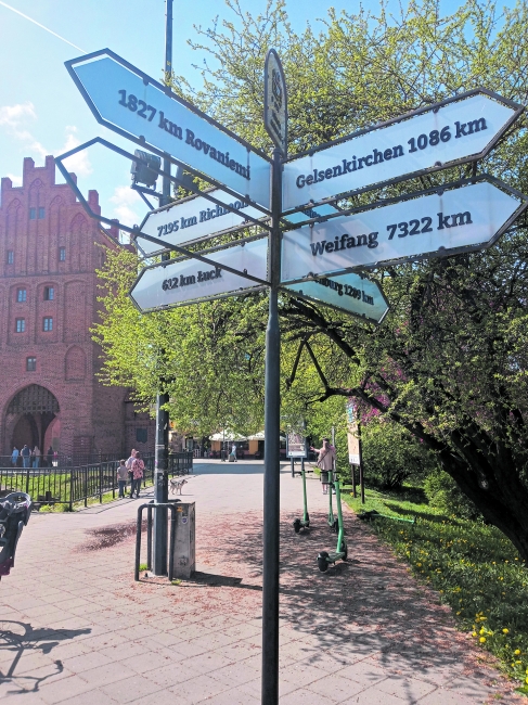 Wegweiser in Allenstein: Das Schild „Kaliningrad“ wurde entfernt
