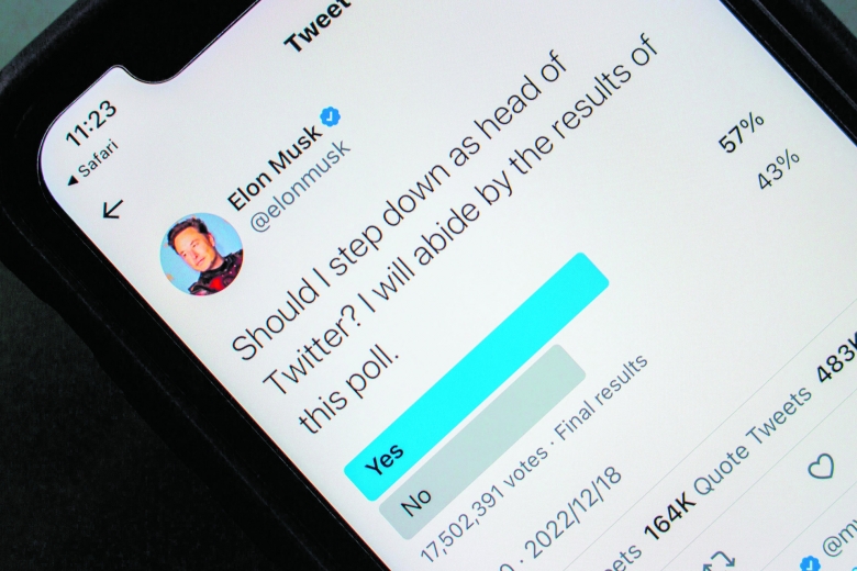 Demokratie bei Twitter unter Musk: Bei einer Online-Abstimmung verlangt eine Mehrheit seine Absetzung als Twitter-Chef 