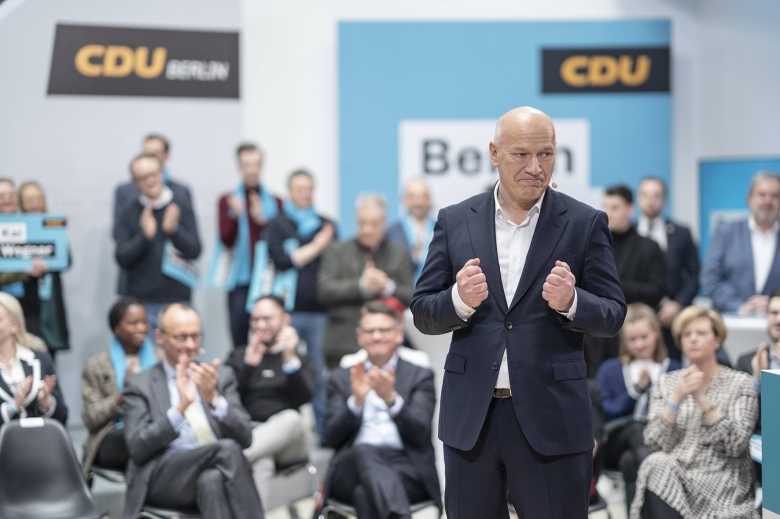 Präsentierte sich als Politiker mit klarer bürgerlicher Kontur: CDU-Spitzenkandidat Kai Wegner im Schlussspurt des Berliner Wahlkampfs
