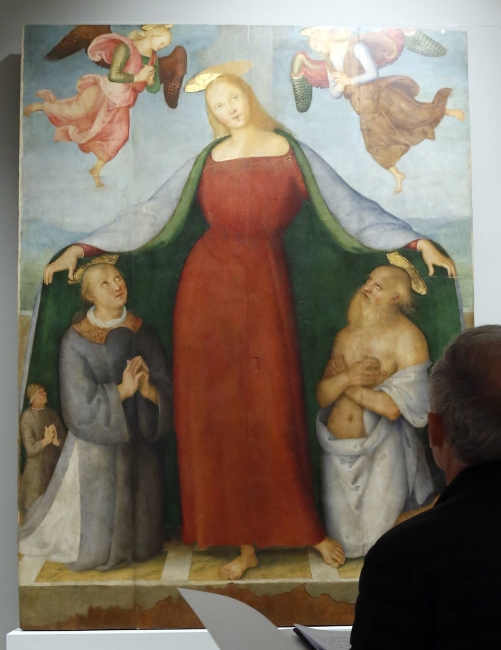 Ausgebleicht von karibischer Sonne: Peruginos „Schutzmantelmadonna“ wurde 1987 im italienischen Bettona gestohlen und vier Jahre später auf Jamaika aufgespürt