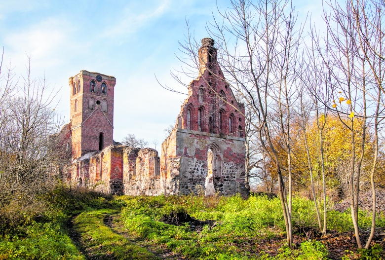 Zustand der Kirche St. Barbara im Jahr 2017: Die Ruinen verfallen zusehends