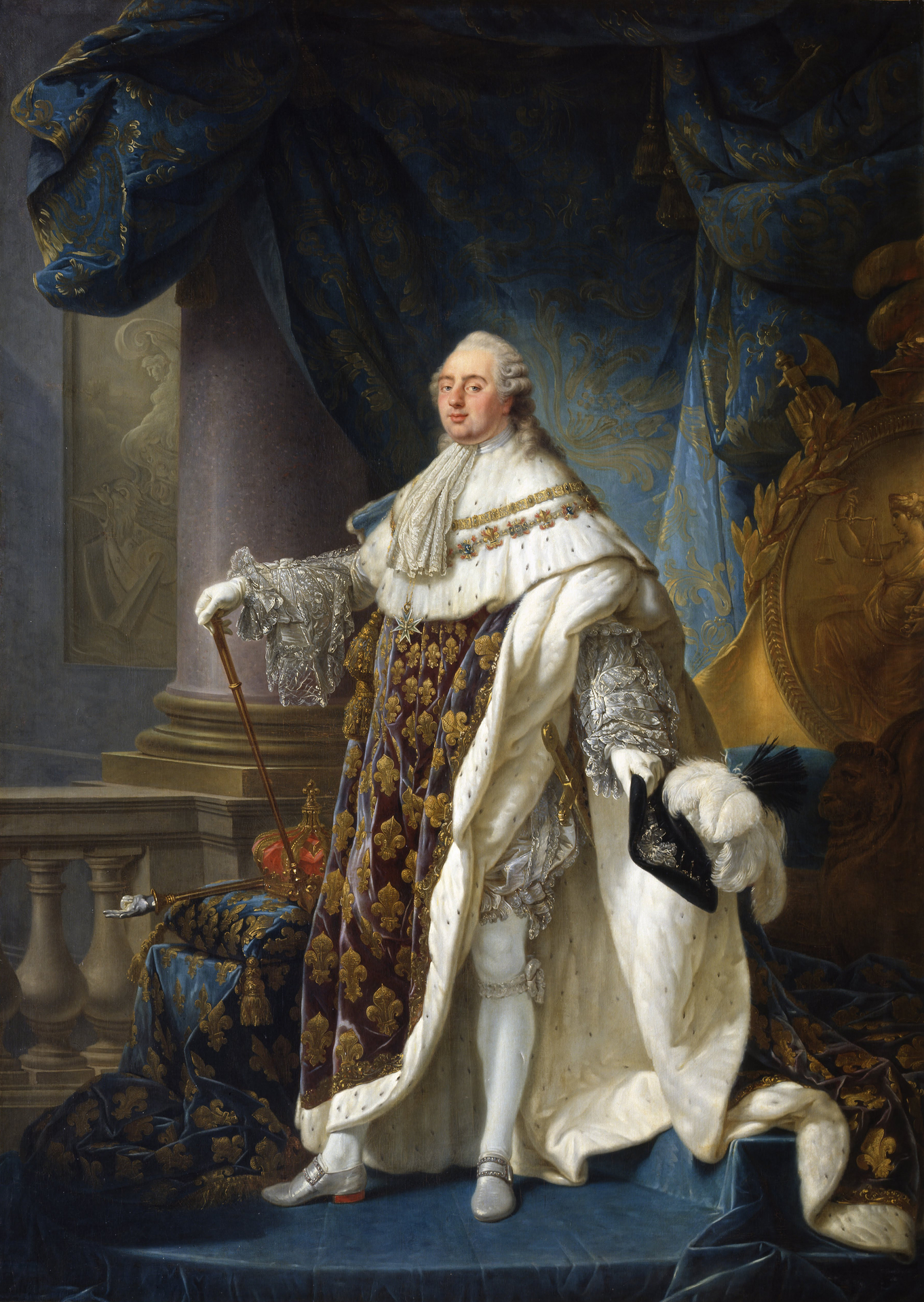 Ludwig XVI., König von Frankreich und Navarra, im Krönungsornat. Gemälde von Antoine-François Callet aus dem Jahr 1779