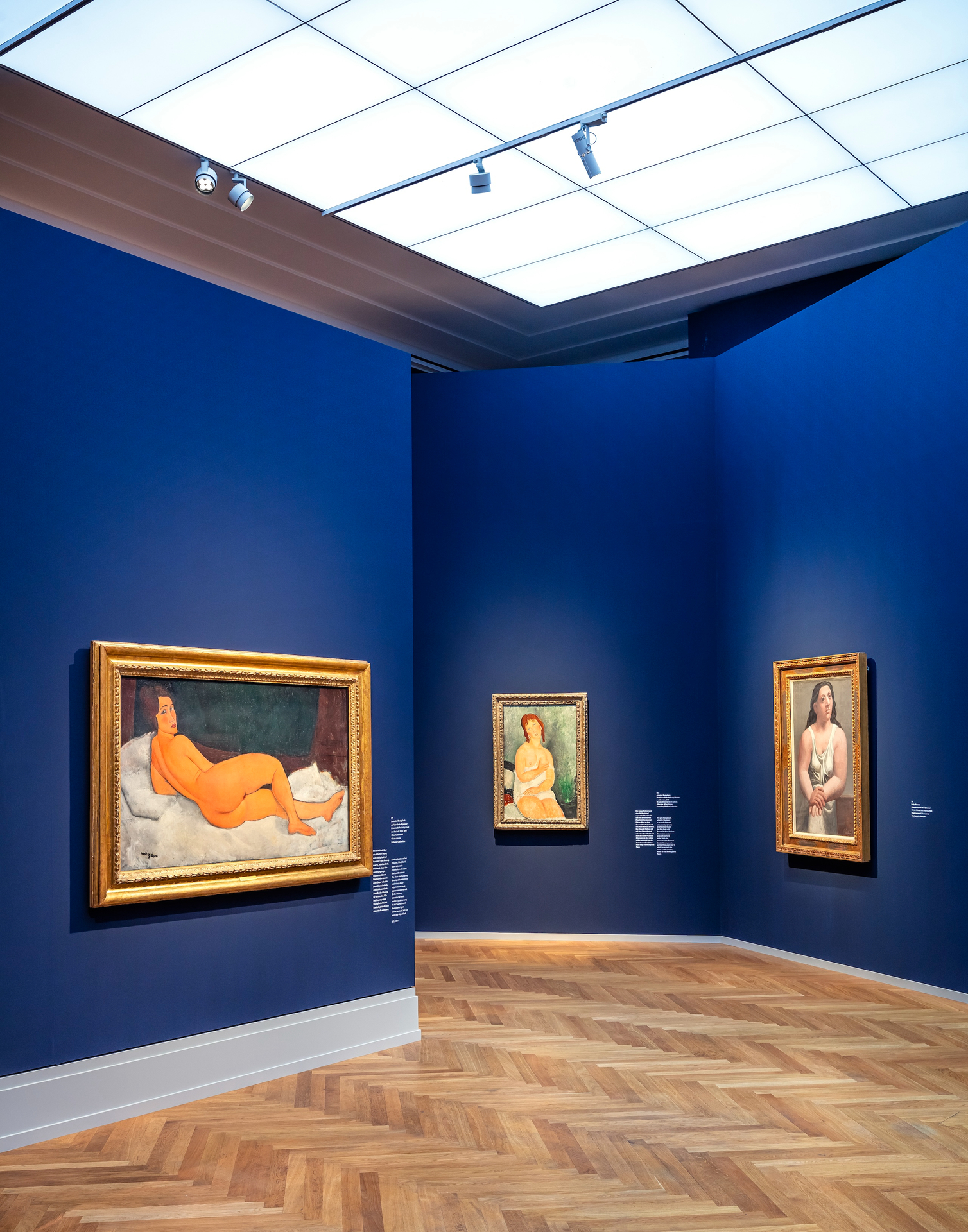 Nackte Tatsachen im Museum Barberini: Zwei Aktgemälde Modiglianis messen sich selbstbewusst mit einem Werk von Pablo Picasso (r.)
