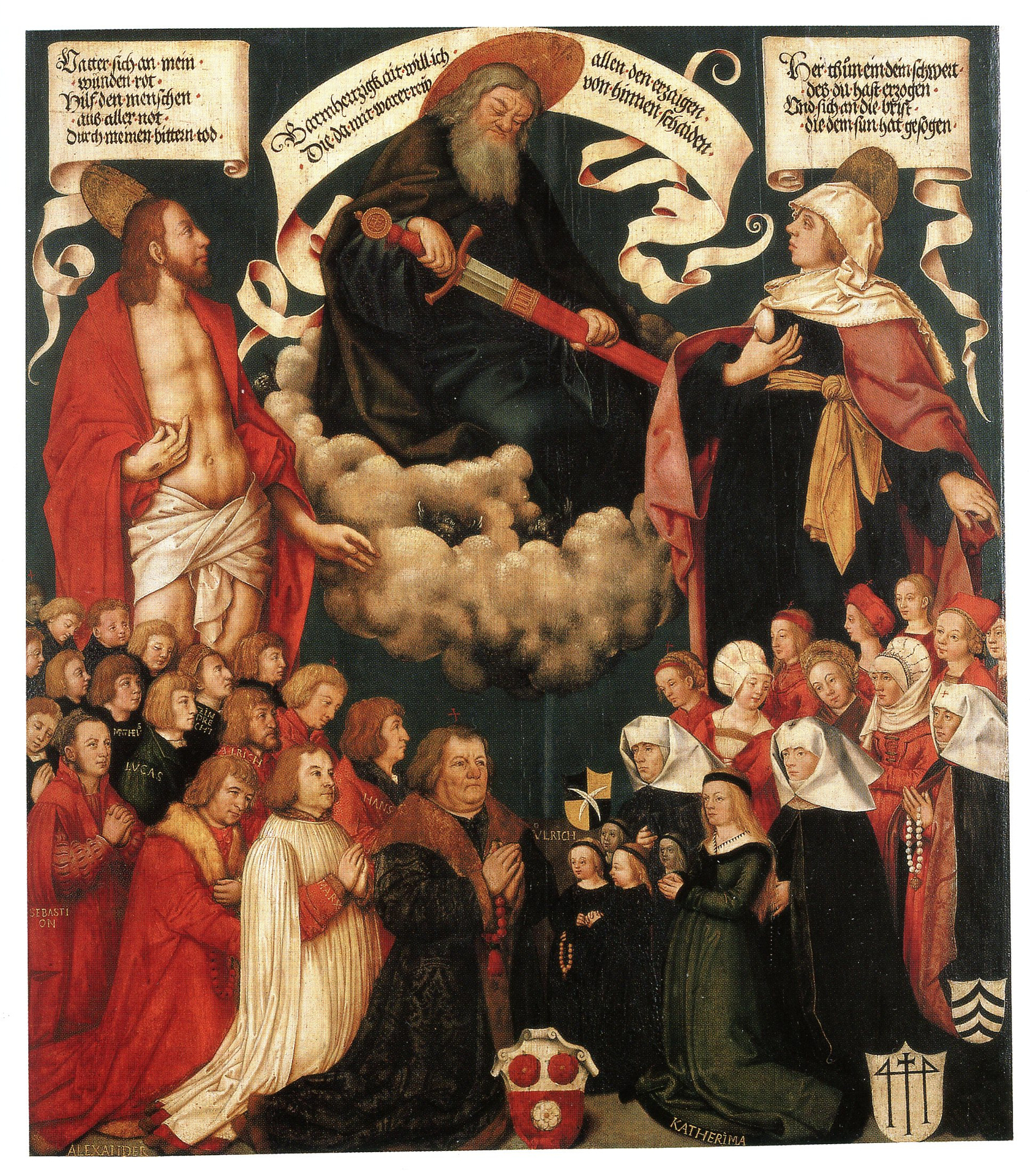 Holbein-Meisterwerk im Schaezlerpalais: Votivbild des Ulrich Schwarz d.J. mit Christus und Maria als Fürbitter vor Gottvater (1508)