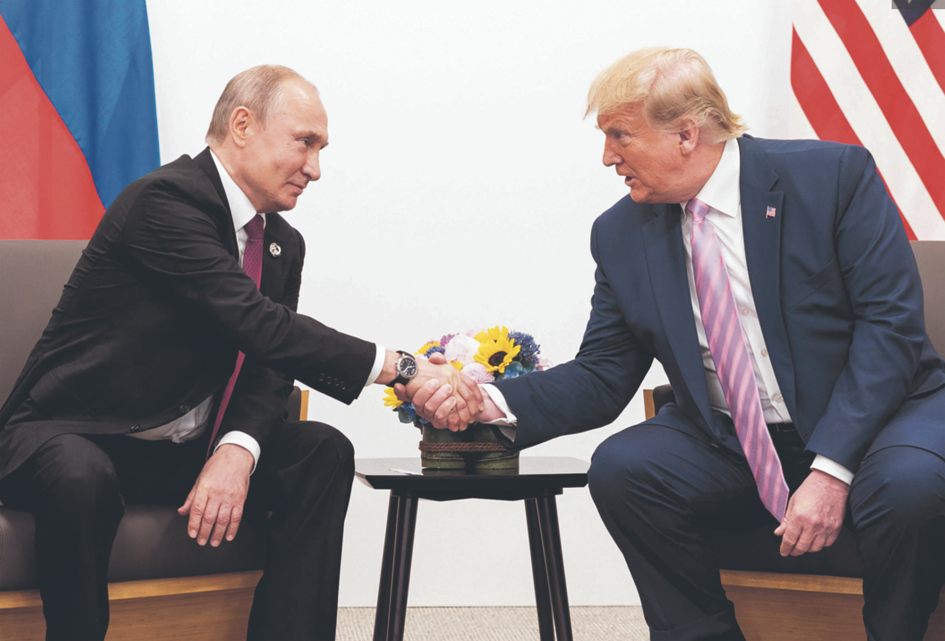 Könnten sich schon bald über die Köpfe der Europäer hinweg einigen: US-Präsident Donald Trump (r.) und sein russischer Kollege Wladimir Putin, hier 2019 beim G20-Treffen in Japan