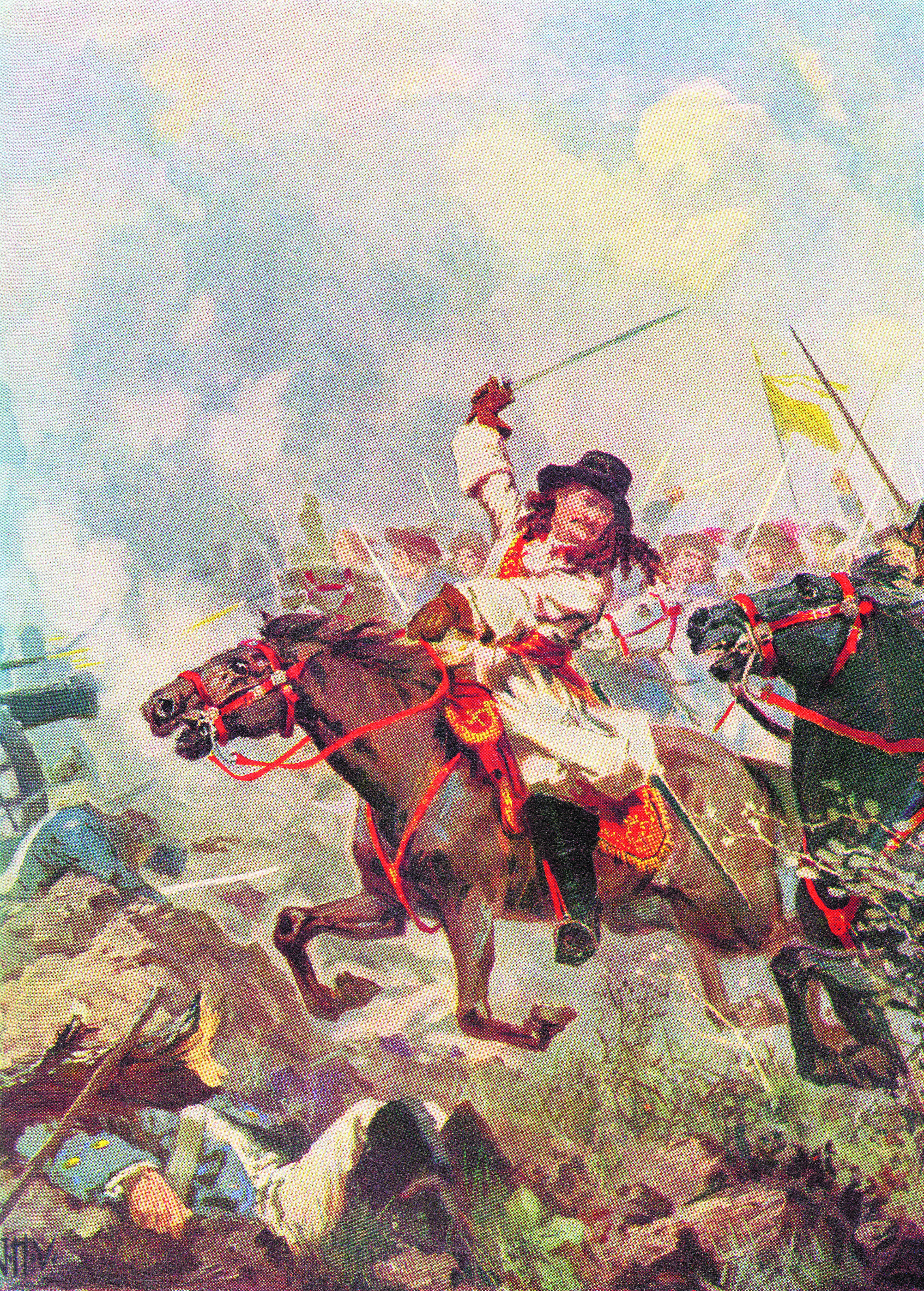 Friedrich Wilhelm in der Schlacht bei Fehrbellin: Nach einem Gemälde von John Harris Valda