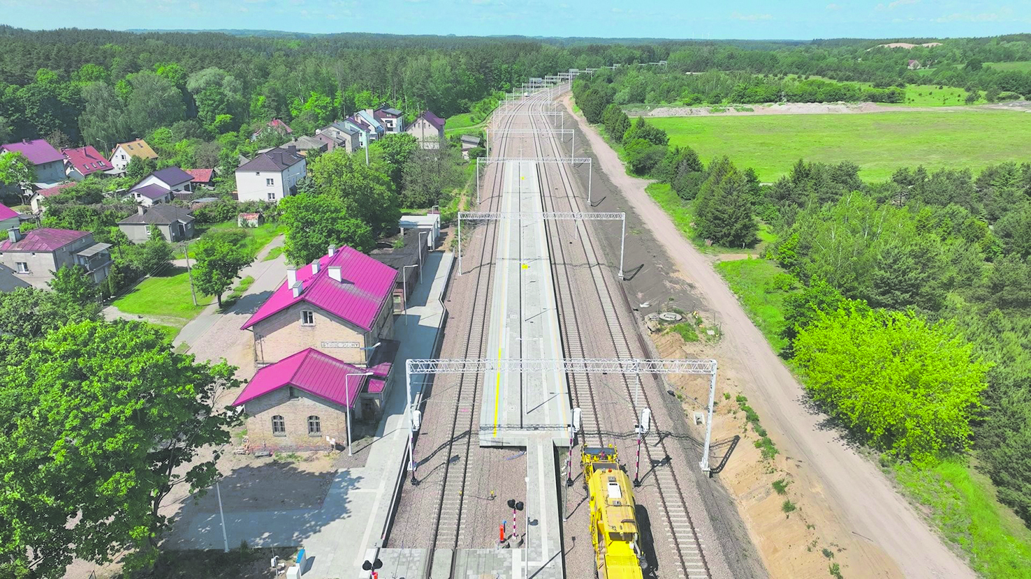 Fertiggestellter Teilabschnitt: Gleisanlage beim Bahnhof Alt Jucha