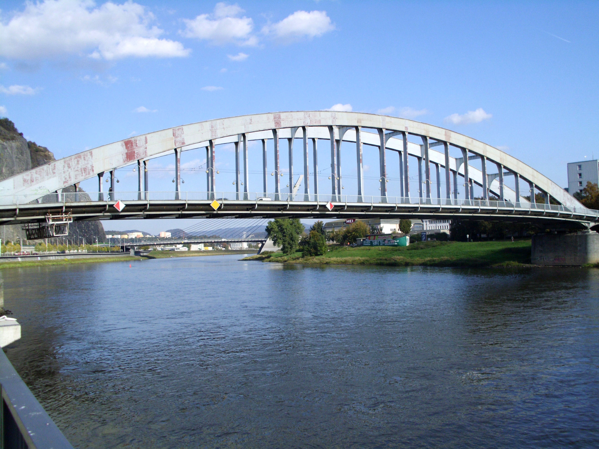 Einer der Haupttatorte: Aussigs Dr.-Edvard-Benesch-Brücke über die Elbe