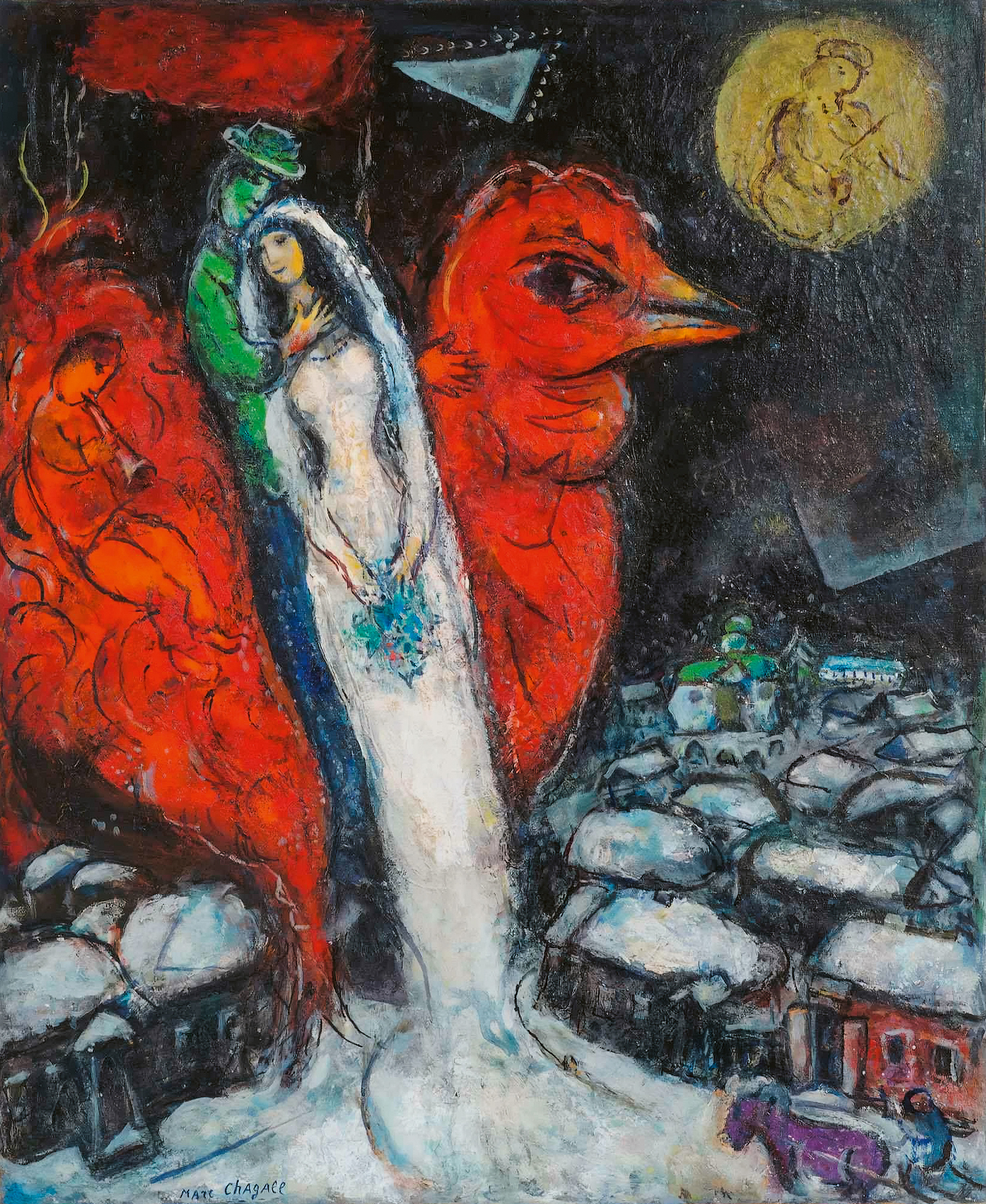 Traumhaft entschwebt: Chagalls „Liebespaar mit rotem Hahn“, 1956–1965