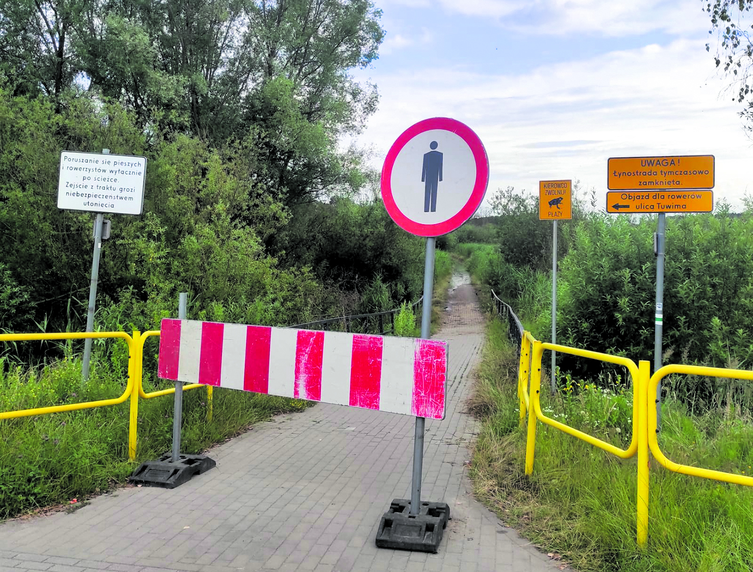 Wegen Überflutung gesperrt: Der beliebte Radweg Łynostrada
