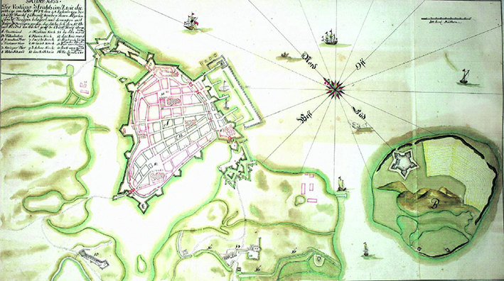 Plan von 1678: Befestigung Stralsunds