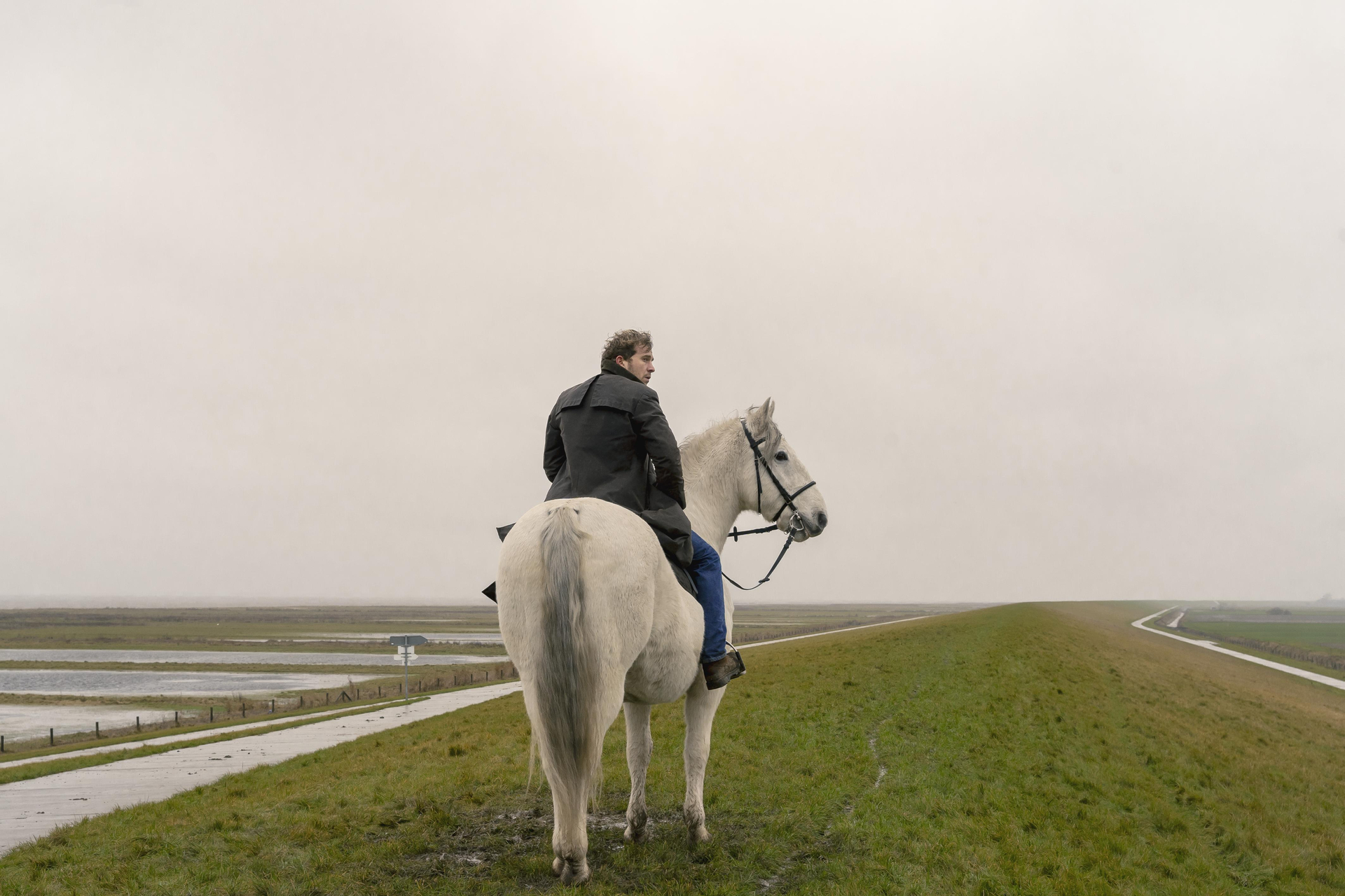 Wer reitet so spät auf Deich im Wind? Es ist der Schimmelreiter, ganz ohne Kind ...