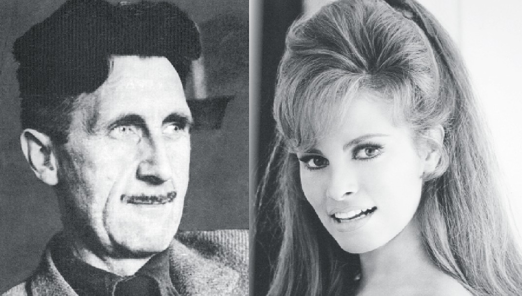 Als Schriftsteller war George Orwell (l.) schon mit seinen düsteren literarischen Werken eine „lebende Legende“ und ist es bis heute geblieben. Hingegen machte der Körper von US-Sexsymbol Rachel Welch (r.) die Filmschauspielerin zur „lebenden Erotik-Ikone