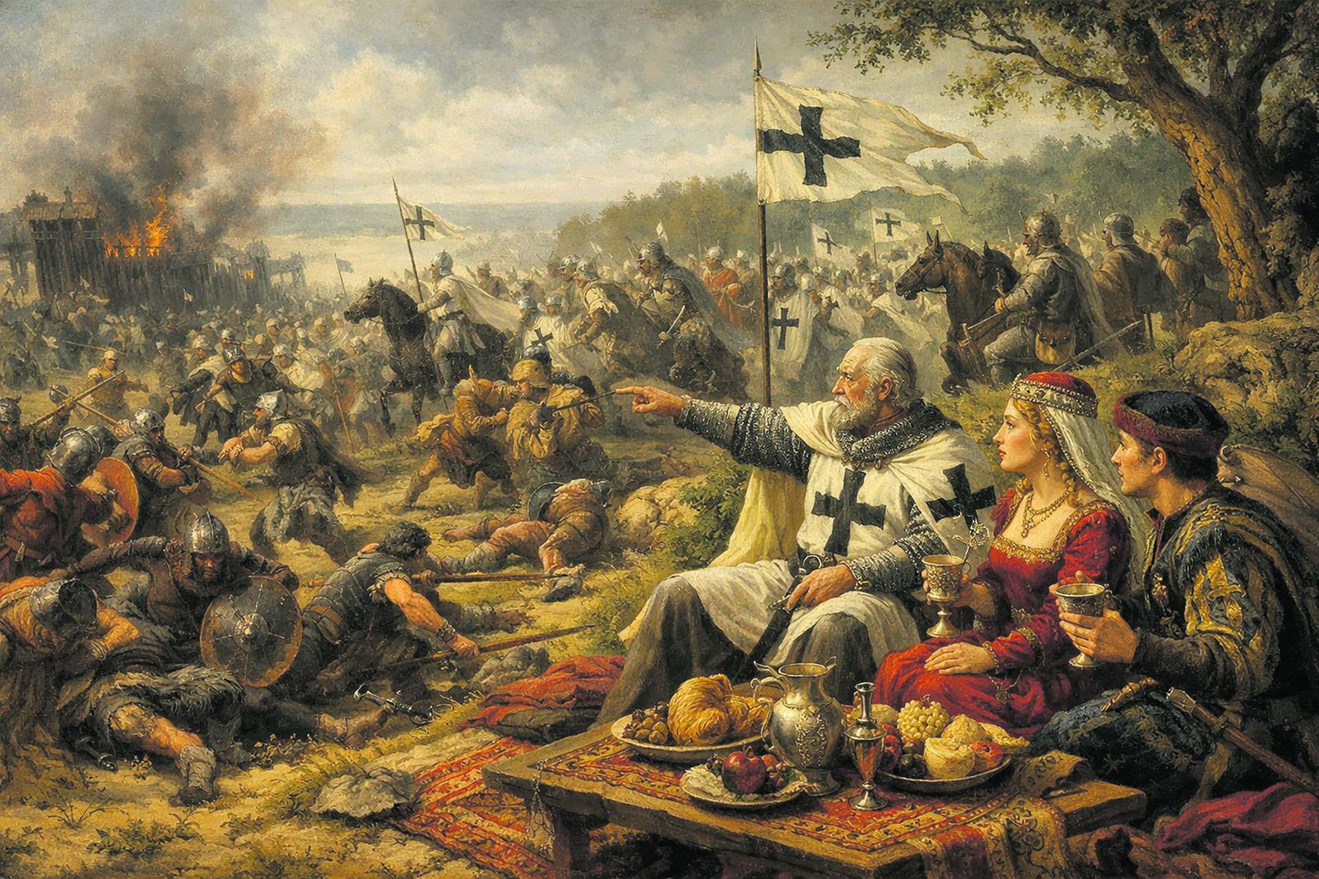 Die Preußenfahrten waren ein überaus zweifelhaftes Vergnügen: Während sich die einen Ritter ebenso abenteuerlustig wie  blutdürstig in die Schlacht warfen, um mit dem Schwert zuzuschlagen, schauten andere Adlige dem Treiben gern vom Rand aus zu