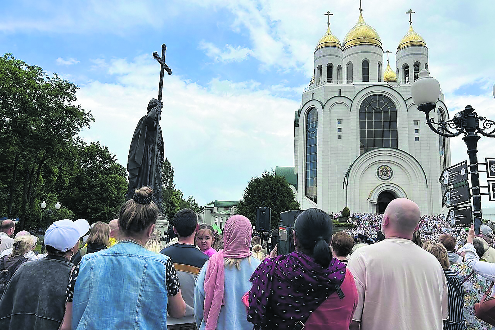 Russische Symbolik: An der Einweihung des Denkmals auf dem Hansaplatz nahm auch der Patriarch Kirill teil