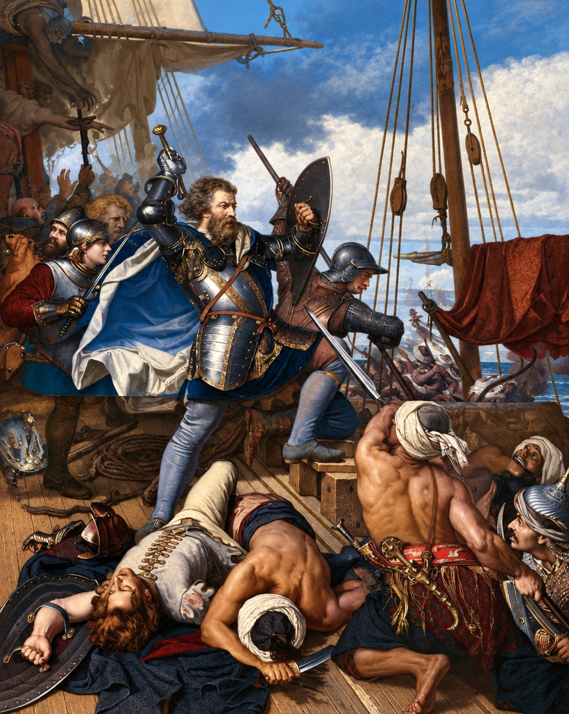 Otto Heyden malte das Gemälde 1860: Pilgerreise ins Heilige Land 1497, Überfall türkischer Seeräuber. Eine Weiterreise war nur durch Lösegeldzahlung möglich